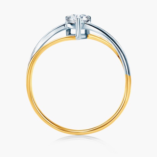 Pierścionek zaręczynowy SAVICKI: dwukolorowe złoto, z diamentami